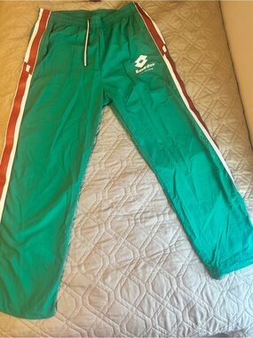 OTTO Green mens Track Pants with Side Stripes